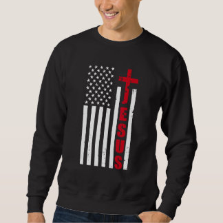 jesus cross american us flag christian easter day  trui