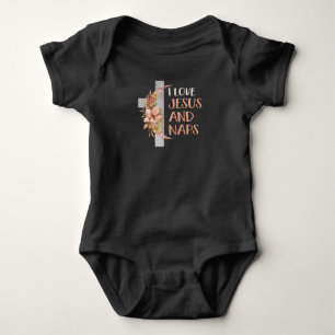Jesus Cross Flowers Christelijke Christus Faith Romper