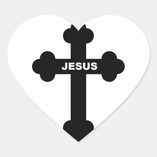 JESUS CROSS HART STICKER (Voorkant)