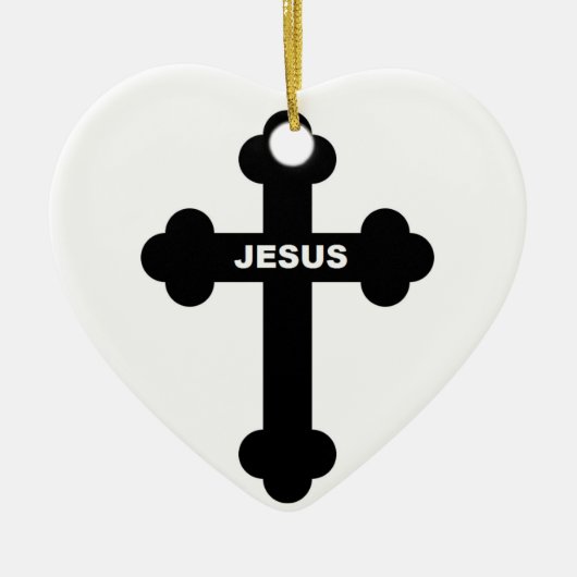 JESUS CROSS KERAMISCH ORNAMENT (Voorkant)