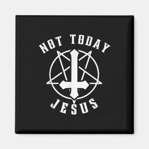 Jesus Cross niet vandaag Jezus Christelijk grafisc Magneet