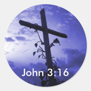 Jesus Cross of Calvariate John 3:16 Sticker