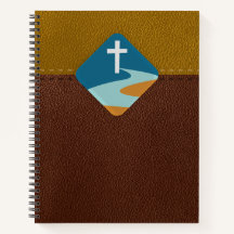 Jesus Cross op lederen achtergrond Notitieboek voo