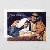 Jésus dans la crèche Carte postale (Devant / Derrière)