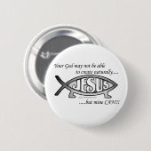 Jesus & Darwin Fish Button/Pin Ronde Button 5,7 Cm (Voorkant /achterkant)