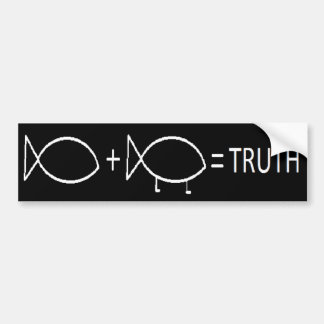 JESUS + DARWIN = TRUTH, WH BUMPERSTICKER