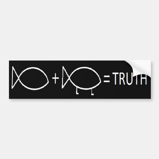 JESUS + DARWIN = TRUTH, WH BUMPERSTICKER (Voorkant)