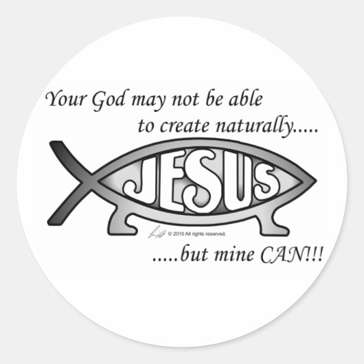 Jesus & Darwin Vis Stickers (Voorkant)