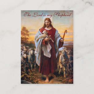Jesus de Good Shepherd - Prayer Card (Flat) Visitekaartje
