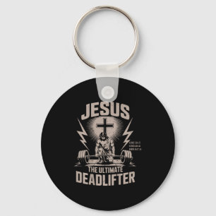 Jesus De Ultieme Deadlifter Funny Christelijke Gym Sleutelhanger