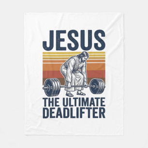 Jesus De Ultieme Deadlifter Vintage Gym T-shirt_1 Fleece Deken