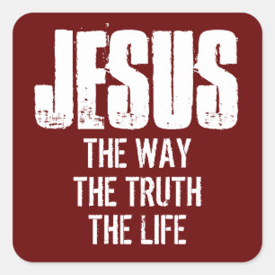 JESUS DE WEG DE WAARHEID HET LEVEN  VIERKANTE STICKER