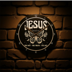 Jesus De Weg De Waarheid Het Leven Vlinder Ronde Klok