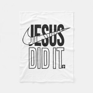 Jesus deed het Religieus Kruis Christelijk Fleece Deken