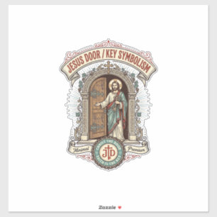 Jesus Deur Sleutel Symboliek Jesus Deur Sleutel Sy Sticker