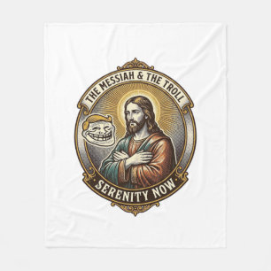 Jesus die armen kruist Internet Troll Face Emoji H Fleece Deken