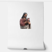 Jesus die Moo Deng de Dwergnijlpaard vasthoudt Kla