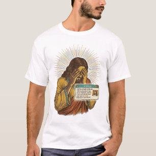 Jesus die zich geneert Tien jaar oude statusupdate T-shirt