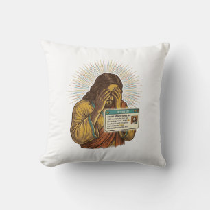 Jesus die zich geneert Tienjarige statusupdate hum Kussen