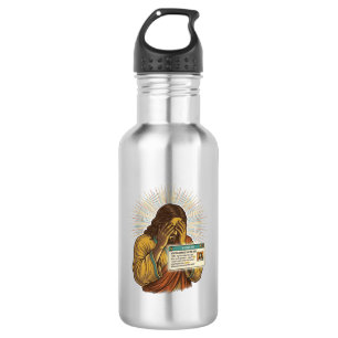 Jesus die zich geneert Tienjarige statusupdate hum Waterfles