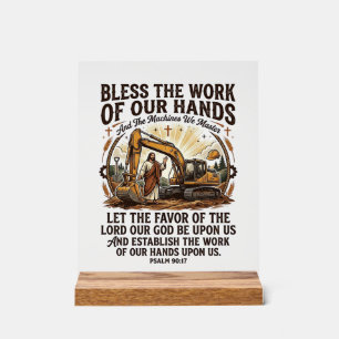 Jesus Dieselmachinist Zware Apparatuur T-shirt Gel Acryl Bord