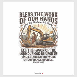Jesus Dieselmachinist Zware Apparatuur T-shirt Gel Sticker