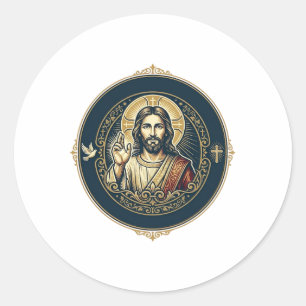 Jesus Digitale Kunstenaar iPad Kunst T-Shirt Inspi Ronde Sticker