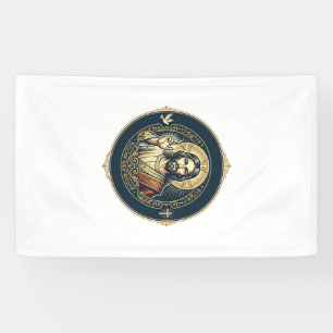 Jesus Digitale Kunstenaar iPad Kunst T-Shirt Inspi Spandoek