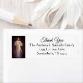 Jesus Divine Mercy bedankt Etiket (Insitu)