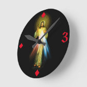 Jesus Divine Mercy Hour Clock Ronde Klok (Hoek)