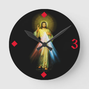 Jesus Divine Mercy Hour Clock Ronde Klok