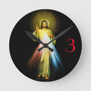 Jesus Divine Mercy Hour Clock Ronde Klok