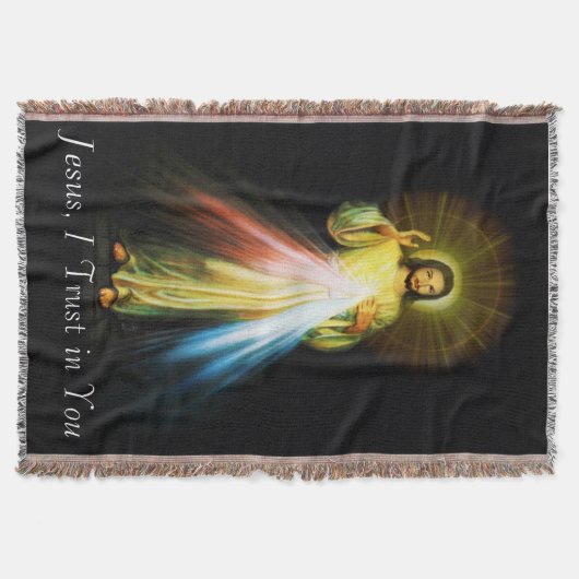 Jesus Divine Mercy Tapiz Throw Blanket Deken (Voorkant)