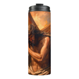 Jesus Draagt Het Kruis Thermische Tumbler Thermosbeker