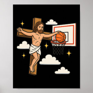 Jesus Dunk Grappig Christelijke Religie Jezus Spee Poster