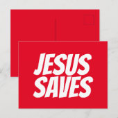 Jésus économise la carte postale chrétienne (Devant / Derrière)