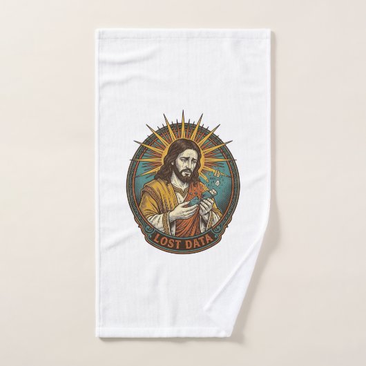 Jésus Écrasé Clé USB Perte de Données Humour_1 (Serviette à main)