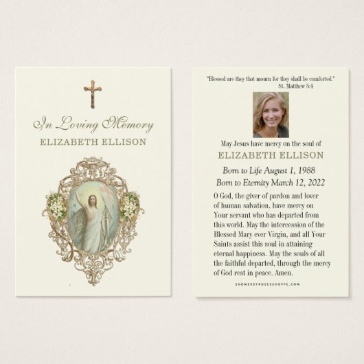 Jésus Écriture de résurrection Carte de prière fun (Devant & derrière)