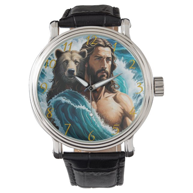 Jesus en beer horloge (Voorkant)