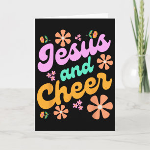 Jesus en Cheer Cheerleading Coach Grappig Groovy Y Kaart