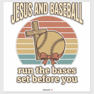 Jesus en honkbal vintage christelijk T-shirt Sticker