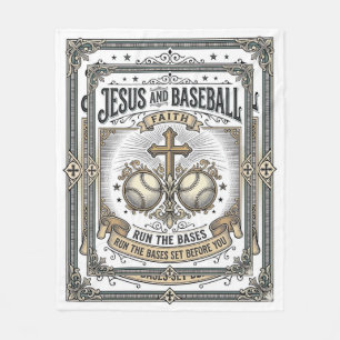 Jesus en honkbal vintage christen  fleece deken