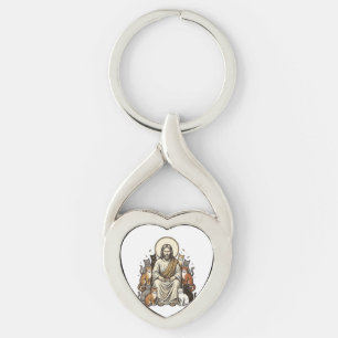Jesus en Katten Vintage Sleutelhanger