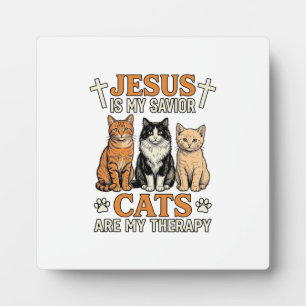 Jesus En Katten Zijn Mijn Therapie Vintage Katten Fotoplaat
