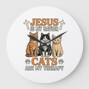 Jesus En Katten Zijn Mijn Therapie Vintage Katten  Grote Klok