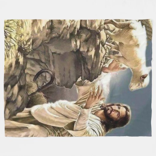 JESUS en LAMB Fleece Deken (Voorkant (Horizontaal))