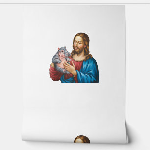 Jesus en Moo Deng Goddelijke Verbinding Ontmoet Ni Behang