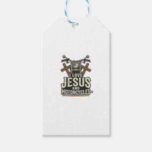 Jesus en motorfietsen Vintage christelijke biker D Cadeaulabel