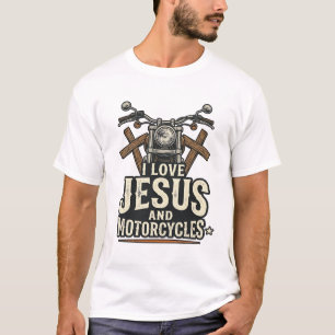 Jesus en motorfietsen Vintage christelijke biker D T-shirt
