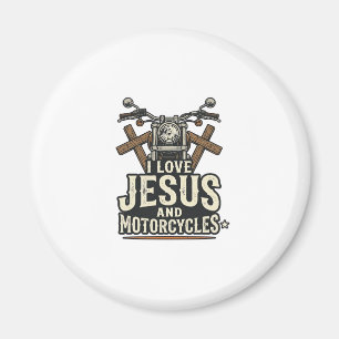 Jesus en motorfietsen Vintage christelijke biker o Magneet